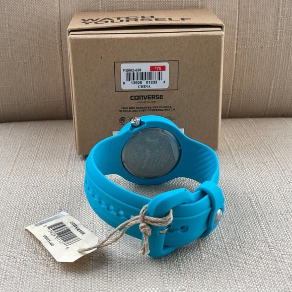 Converse Wristwatch Blue Rubber Band sport Analog Quarts unisex Watch $75 - Picture 7 of 12